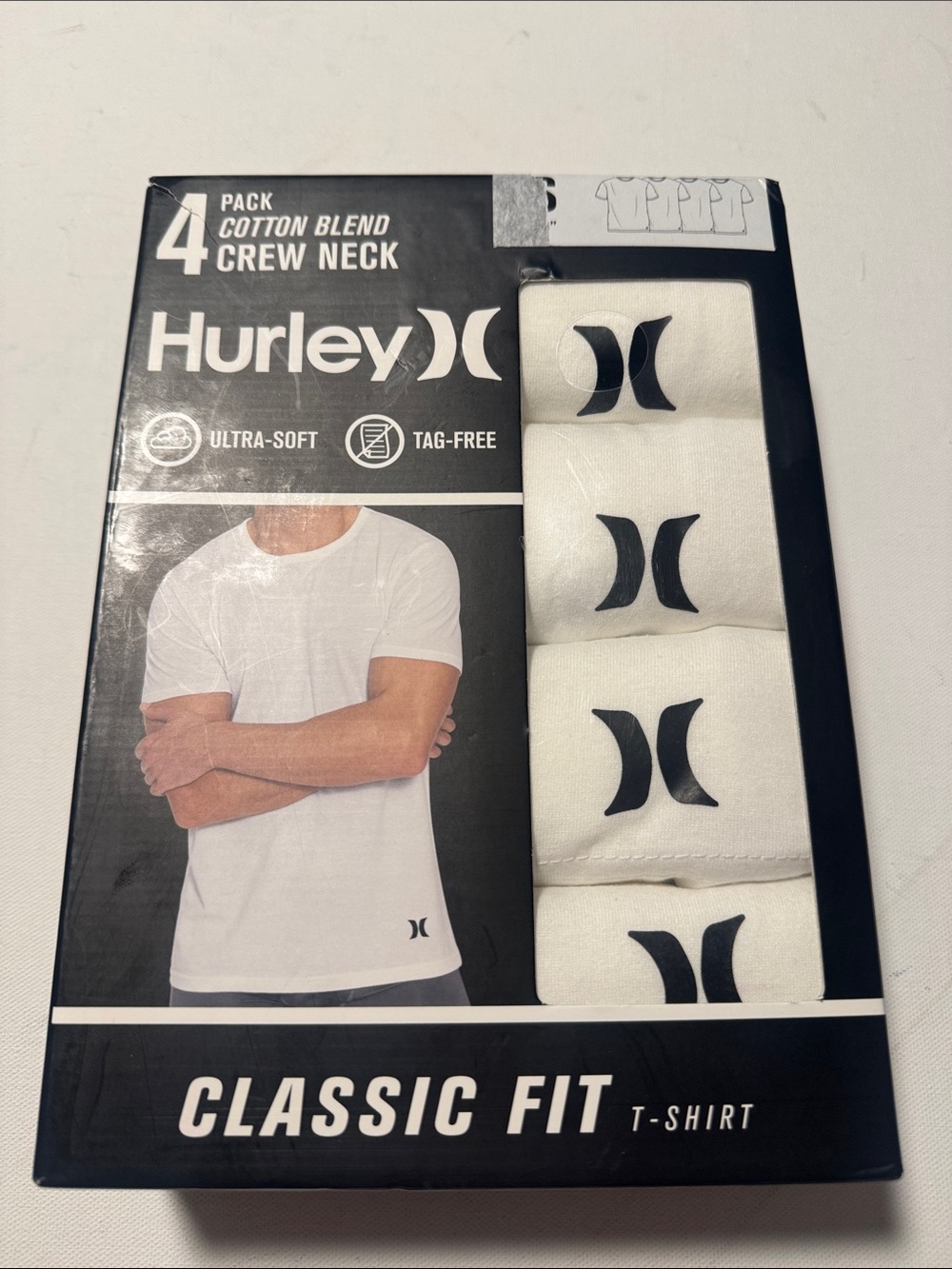 Hurley Tshirt Mens Small 4 Pack White